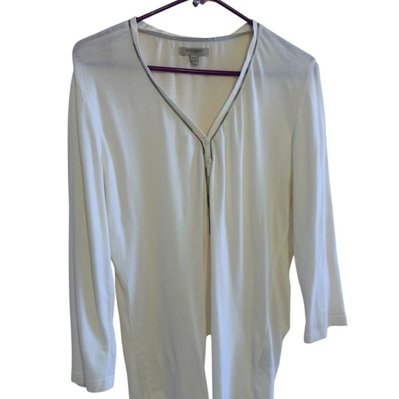 Burberry Light Gray V-Neck Blouse - Picture 4 of 16